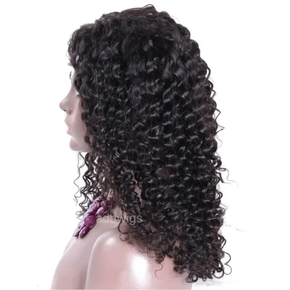 Women's Curly Wavy Chest Long Wigs Black Ladies Synthetic Medium length Hair US